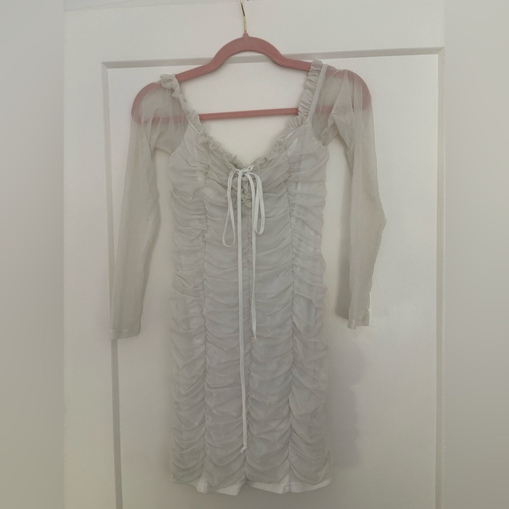 Fashion Nova White Mesh Dress
